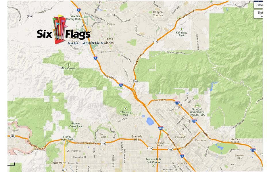 SIX FLAGS MAP